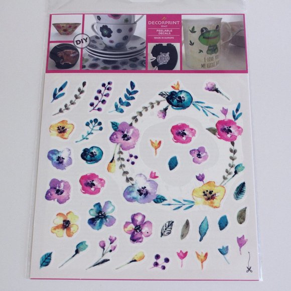 Decorprint Peelable Water Slide Craft Decals Lot DIY - Picture 1 of 5